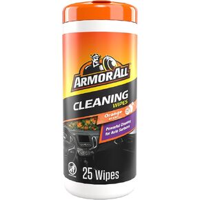 Armor All Car Interior Cleaner Wipes , Car Cleaning Wipes with Orange Cleans Dirt and Dust in Cars, Trucks and Motorcycles, 25 Count in Saudi Arabia