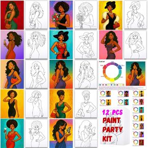10Pcs Pre Drawn Canvas Boards 8x10 Sip and Paint kit for Adults Girl Ladies Date Night Canvas for Painting with Design Paint Party Favors Painting Supplies for Beginner Butterflies Flowers