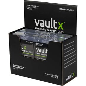 Vault X Semi-Rigid Trading Card Holders, Hard Sleeves for TCG and Sports Card Grading Submissions, Card Protectors (200 Pack)