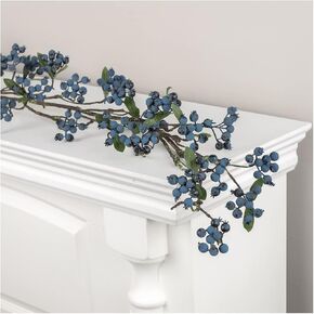 Factory Direct Craft Realistic Look Blueberry Sprays - 2 Stems of Wild Blueberries on Gnarly Branches (Size - 29" L)