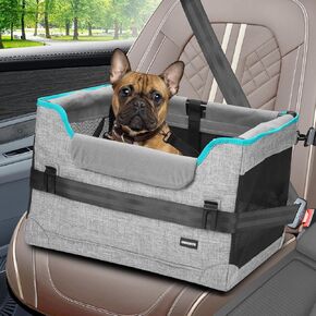 Dog Car Seats for Small Dogs, Pet Booster Seat Under 25lbs, Puppy Car Seat with Folded Metal Frame and Dog Safety Belt,Enhanced Version