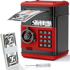 Electronic Piggy Bank for Boys, Kids Safe Password Money Saving Box, Cash Coin Money Bank Toys for 11 12 Year Old Birthday Gifts Boy Girl (Navy)