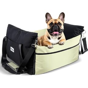 Dog Car Seats for Small Dogs, Multi-Pocket Storage Waterproof Small Dog Car Seat, Portable Pet Carseats Travel Bed, Pet Booster Cars Seats with Safety Leash & Thickened Memory Foam, Colorblock