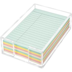 Acrylic Sticky Note Holder, 4 x 6 Crystal Clear Sticky Note Dispenser Acrylic Notepad Holder for School Home Office Desk Organization