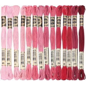 PATIKIL 14 Skeins Embroidery Floss, Polyester Embroidery Threads Bracelets String for Cross-Stitch Hand Embroidery, Multicolored Dark Brown