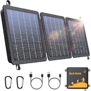 30W Portable Solar Panels 5V QC3.0 USB-A,IP67 Waterproof Foldable Solar Panel Charger with DC Charging Cable,Solar Panels for Camping,Cell Phone,Tablet & Solar Power Stations in Saudi Arabia