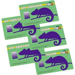 LUCKY HERP UV Test Card, UVB Sensor Testing Cards, Reptile UVA UVB Fluorescent Lamp Tester Card, Reusable Reptile UVB Tester Indicator Over 500 Times, Set of 5