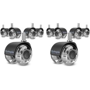 عجلات كرسي مكتب سيتوبيا شديدة التحمل للأرضيات الصلبة والسجاد - تحل محل السجادة، وترقية عجلات استبدال المطاط، والإكسسوارات العالمية بكرات كراسي الكمبيوتر الهادئة والسلسة - مجموعة من 5 قطع رمادية in Kuwait