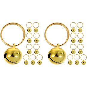 LOGOFUN 20 Pcs Cat Collar Bell Stainless Steel Dog Bell Puppy Collar Charm Pet Supplies Decorations (Gold)