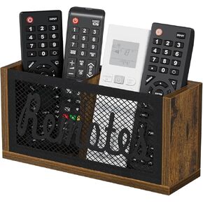 YINMIT Remote Control Holder Wall Mount, TV Remote Holder for Wall, Remote Caddy for Table, Remote Organizer Divided Storage Box for Wall, Table, Living Room, Bedroom