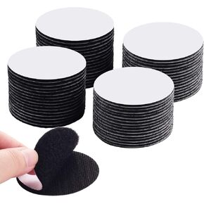 LLPT 32 Pairs Hook and Loop Tape Fastener Round Dia. 2.4" Sticky Dots Pad with Heavy Duty Adhesive Hook Loop Strip Mounting Tape for Home Deco Office School Outdoor (RSB320)