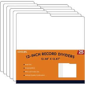 12-Inch Vinyl Record Dividers – 25 Pack Album Protector for Records, Books & Collectibles, Archival Organizers for Vinyl Storage