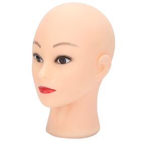 Professional Cosmetology Training Mannequin, Bald Mannequin Head, Bald Female Training Head, Female Dummy Head Model, for Wigs Making and Display