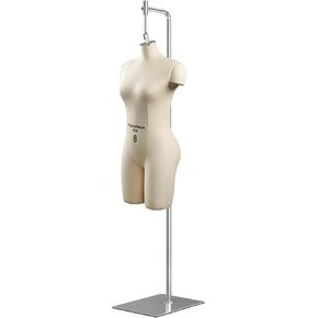 Fabulous Fit Professional Dress Form - Women's Half Legs Style (Fully pinnable) - Multiple Base Options (Chrome Rolling Base, 8)