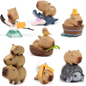 مجموعة أرقام Capybara من 7 - تماثيل حيوانية ميني كابيبارا لزينة المكتب ، أغطية الكعك ، المقتنيات ، الهدايا للأطفال والمشجعين