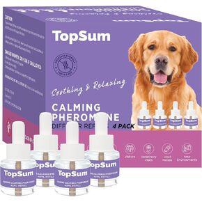 Dog Calming Diffuser Refills: 4 Pack Dog Pheromones Calming Diffuser Refills - Dog Appeasing Pheromone - Pheromones for Dogs - Calming Pheromones for Dogs, 4 Pack (Purple)