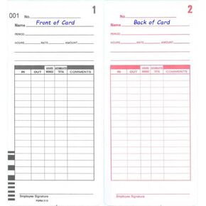 1000 Genuine Compumatic X10 Time Cards for XL1000 and XL1000e