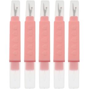 XGNG 5pcs Dual-use Needle Threader & Dispenser Dual-Head Model Home Use 2-in-1 with Protective Cover Portable Thread Picker Hand Sewing Automatic Needle Threader for Embroidery