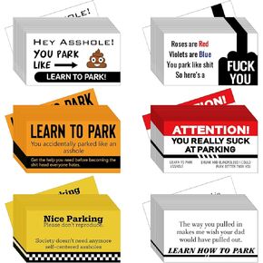 150 Pcs Funny Bad Parking Business Cards 6 Styles Parking Violation Cards for Adults, 3. 5 x 2 Inches