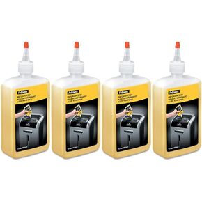 Fellowes 35250 Powershred Performance Oil, 12 oz. Bottle w/Extension Nozzle - 4 Pack