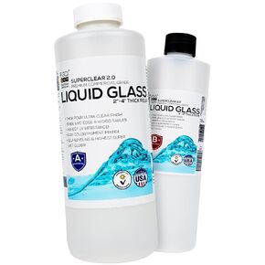 Deep Pour Epoxy Resin Liquid Glass 48 oz Kit, 2-4 inch Amazing Clear Resin Flower Preservation Kit, Wood Inlay High Temp Heat UV Resistant Epoxy, Bubble Free Food Grade Safe Low Viscosity