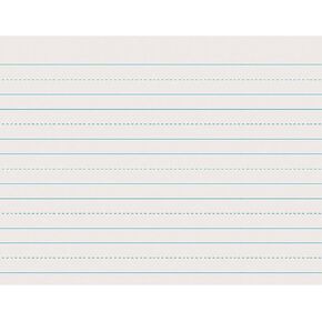 Pacon PAC2631BN Newsprint Handwriting Paper, Skip-A-Line, Grade 1, White, 1" Ruled (Long Way), 11" x 8.5", 500 Sheets Per Pack, 5 Packs
