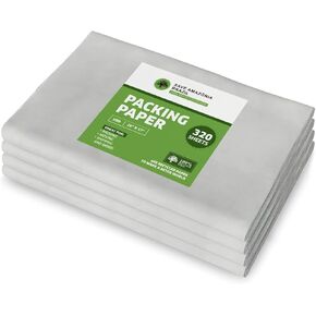 White Packing Paper Sheets for Moving - 10lb - 320 Sheets of Newsprint Paper - 26" x 17"