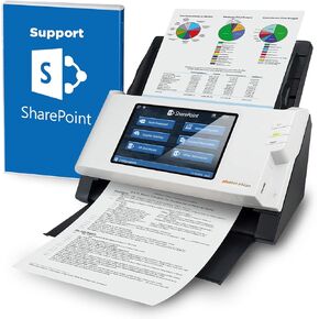 Plustek eScan SharePoint - Network Document Scanner Dedicated for Microsoft SharePoint and Office 365 – Standalone (PC-Less), 7" Color Touchscreen – 50-Sheet Automatic Document Feeder