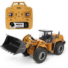 1/14 RC Wheel Loader 22 Channel Remote Control Front Loader Construction Tractor 2.4GHz Metal Bulldozer Toy