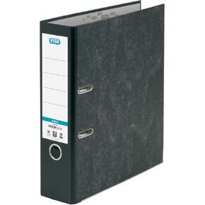 A4 Extra Large Capacity Lever Arch Files, ELBA, Black, Pack of 3 Folders, Paper on Board