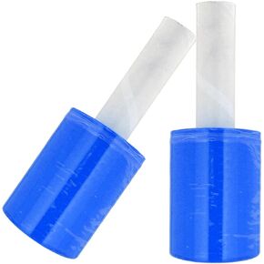 MMBM Blue Stretch Wrap with Extended Core Handle, 5 Inch x 1000 Feet, 12 Pack, 80 Gauge, Mini Shrink Film for Pallet Moving Packing