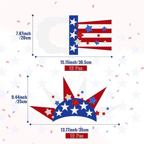 Cinrobiye 24 Set 4th of July Craftk Kits ، American Photo Photo Photo Party Props Masks Decors for Memorial Day Party Form in Saudi Arabia