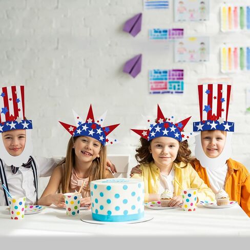 Cinrobiye 24 Set 4th of July Craftk Kits ، American Photo Photo Photo Party Props Masks Decors for Memorial Day Party Form in Saudi Arabia