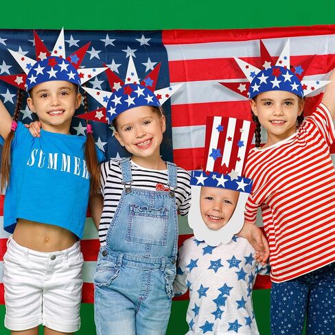 Cinrobiye 24 Set 4th of July Craftk Kits ، American Photo Photo Photo Party Props Masks Decors for Memorial Day Party Form in Saudi Arabia