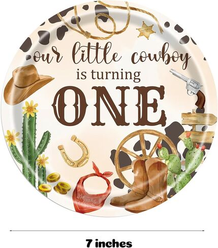 My First Rodeo Birthday Party Plates and Napkins for 40 Guests 80 Pcs Western Cowboy Party Supplies Disposable Tableware Set Wild West Plates and Napkins for Western Theme Birthday Party Supplies in Saudi Arabia