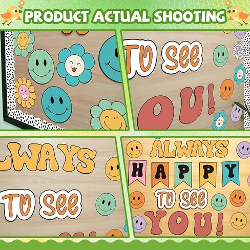63 Pcs Groovy Bulletin Board Decorations Set Retro Smiley Face Classroom Decor with Black Dots Border Trims for Back to School Classroom Wall Door Decor in Saudi Arabia