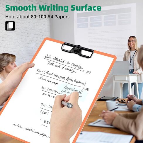 Black Clipboard with Pen Holder, 2 Pack Plastic Clipboard with Low Profile Metal Clip, Hanging Clip Boards Holds 8.5x11 Inch Papers, Standard A4 Letter Size Clip Boards for Offices & School in Saudi Arabia