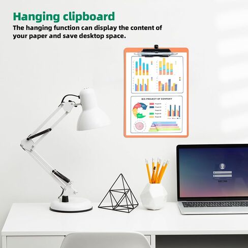 Black Clipboard with Pen Holder, 2 Pack Plastic Clipboard with Low Profile Metal Clip, Hanging Clip Boards Holds 8.5x11 Inch Papers, Standard A4 Letter Size Clip Boards for Offices & School in Saudi Arabia