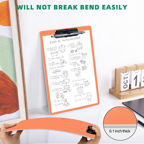 Black Clipboard with Pen Holder, 2 Pack Plastic Clipboard with Low Profile Metal Clip, Hanging Clip Boards Holds 8.5x11 Inch Papers, Standard A4 Letter Size Clip Boards for Offices & School in Saudi Arabia