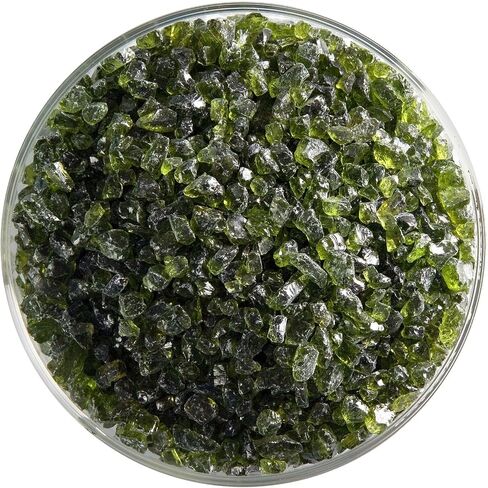 Pine Green Transparent Glass Frit Coarse Bullseye COE 90 Fusible- 2 Ounces in Saudi Arabia