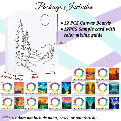 10Pcs Pre Drawn Canvas Boards 8x10 Sip and Paint kit for Adults Girl Ladies Date Night Canvas for Painting with Design Paint Party Favors Painting Supplies for Beginner Butterflies Flowers in Saudi Arabia