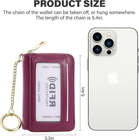 RFID Blocking Credit Card Holder, 20 Card Slots Large Capacity Accordion Card Wallet, Leather Card Case with Removable Keychain and ID Window - Oil Wax Leather,Black in Kuwait