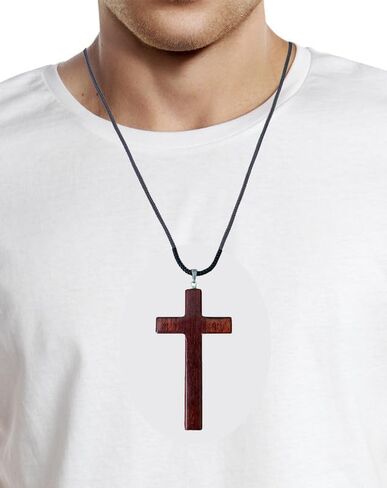 قلادة صليب من خشب الكرز مصنوعة يدويا من كاثوليكا شوب I Catholic Religious Wear I I Catholic Religious Wear I - 2.4 انش، خشب, خشب in Kuwait
