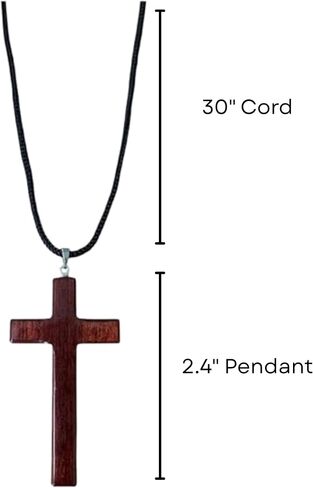 قلادة صليب من خشب الكرز مصنوعة يدويا من كاثوليكا شوب I Catholic Religious Wear I I Catholic Religious Wear I - 2.4 انش، خشب, خشب in Kuwait