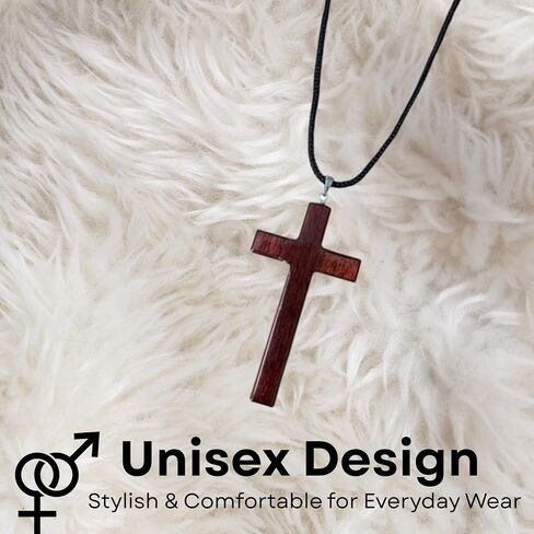 قلادة صليب من خشب الكرز مصنوعة يدويا من كاثوليكا شوب I Catholic Religious Wear I I Catholic Religious Wear I - 2.4 انش، خشب, خشب in Kuwait