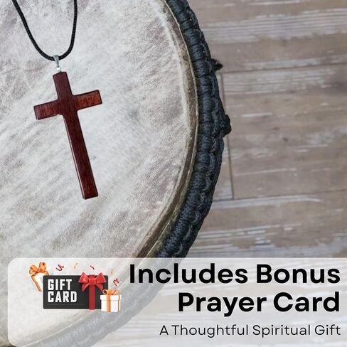 قلادة صليب من خشب الكرز مصنوعة يدويا من كاثوليكا شوب I Catholic Religious Wear I I Catholic Religious Wear I - 2.4 انش، خشب, خشب in Kuwait