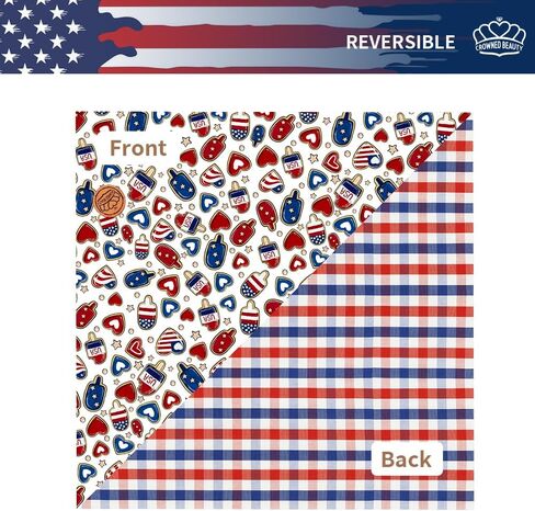 CROWNED BEAUTY 4th of July Dog Bandanas Reversible Large 2 Pack, Patriotic Paws Set,Adjustable Triangle Scarves for Medium Large Dogs Boy Girl Pets DB172-L in Saudi Arabia