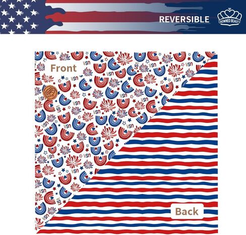 CROWNED BEAUTY 4th of July Dog Bandanas Reversible Large 2 Pack, Patriotic Paws Set,Adjustable Triangle Scarves for Medium Large Dogs Boy Girl Pets DB172-L in Saudi Arabia