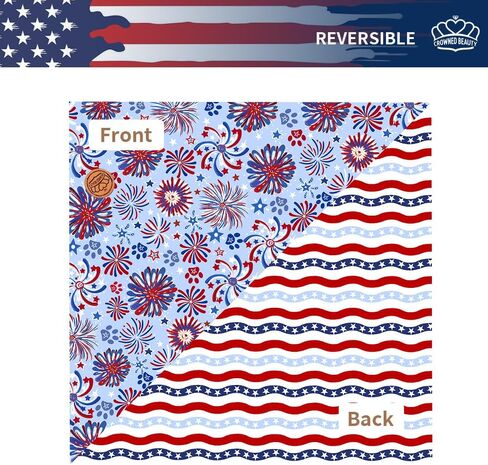 CROWNED BEAUTY 4th of July Dog Bandanas Reversible Large 2 Pack, Patriotic Paws Set,Adjustable Triangle Scarves for Medium Large Dogs Boy Girl Pets DB172-L in Saudi Arabia