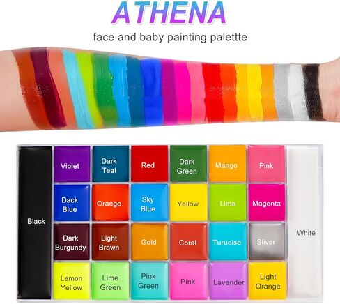 26 ألوان مجموعة طلاء جسم الوجه الاحترافية ، طقم الطلاء بالزيت وجسمه لجميع القديسين ، بما في ذلك 36 لونًا من الطلاء/ الطلاء/ فرش/ فرش/ مؤثرات خاصة ملصق للدم الهالوين/ مزيف الدم (مجموعة 2) in Kuwait